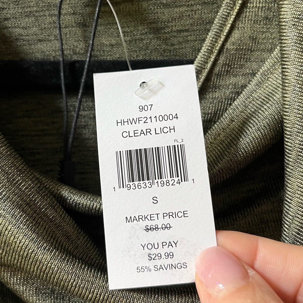 NWT H by Halston Moss Green Crossover front Cowl Neck Long Sleeve Top - Picture 8 of 8